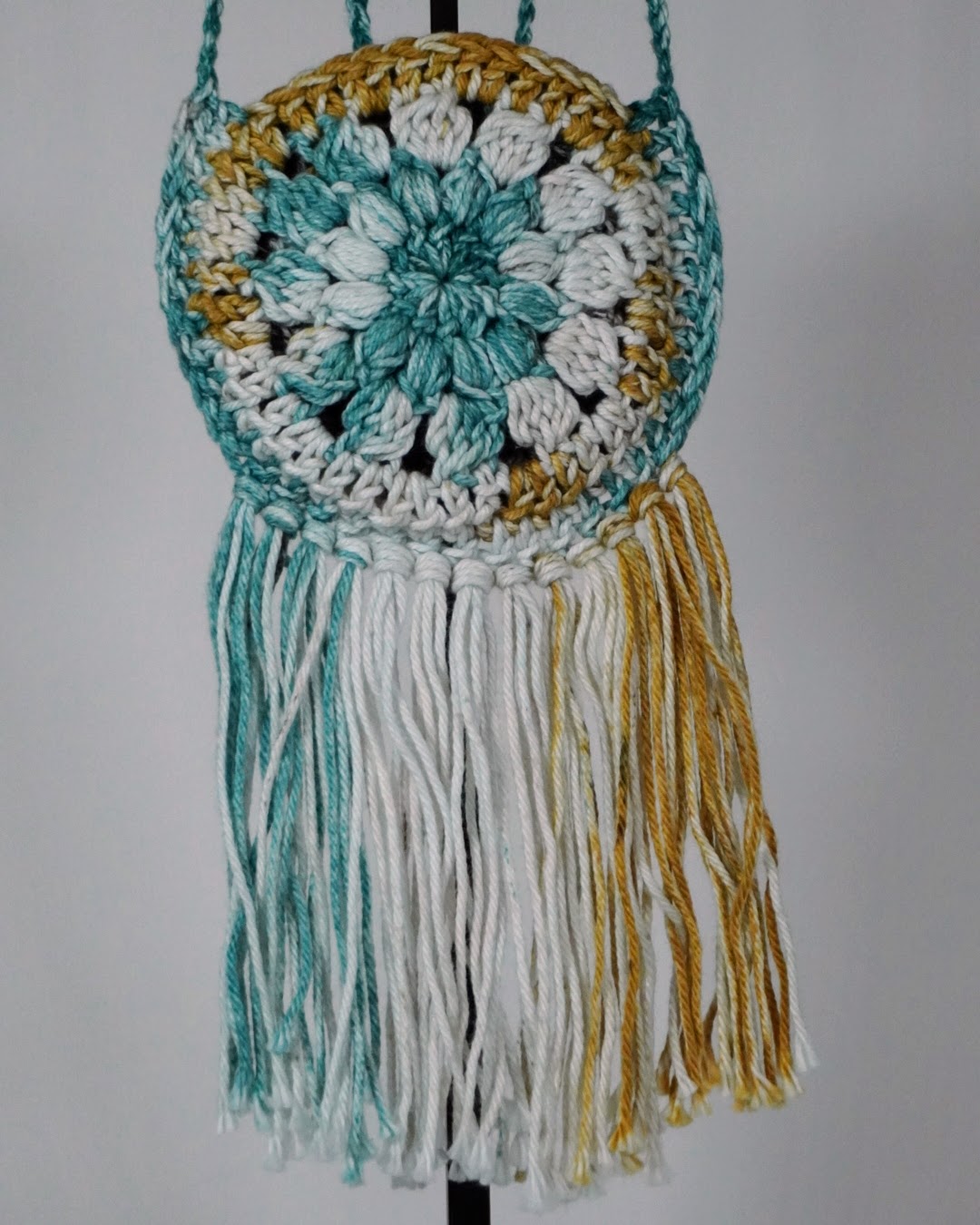 Handcrafted Crocheted Cotton 6-Inch Cross Body Toddlers Purse (6 inch fringe)