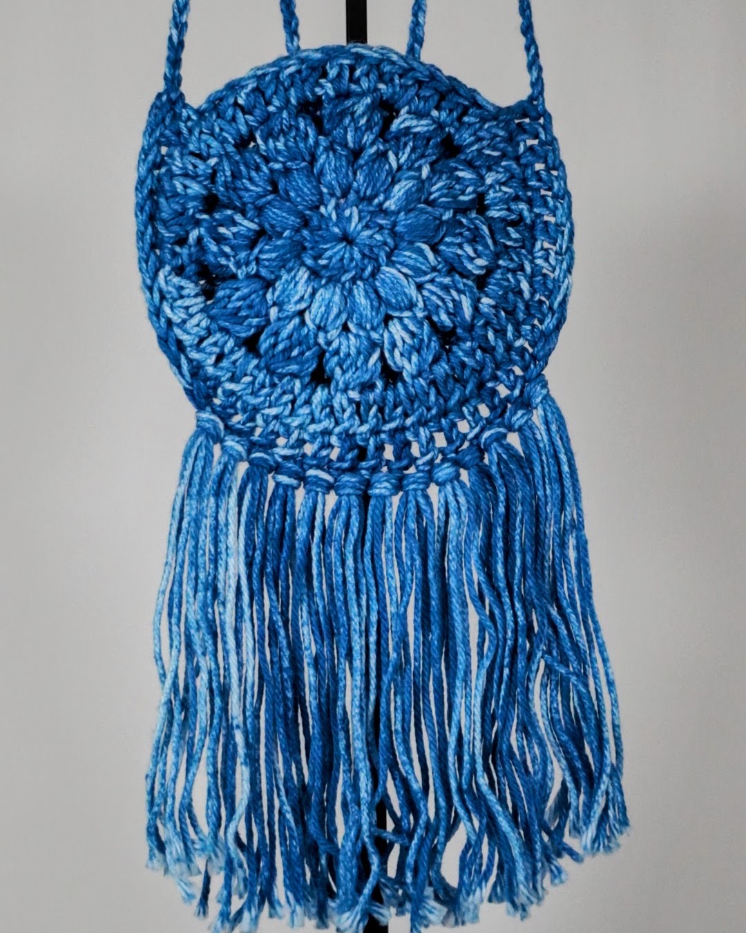 Handcrafted Crocheted Cotton 6-Inch Cross Body Toddlers Purse (6 inch fringe)