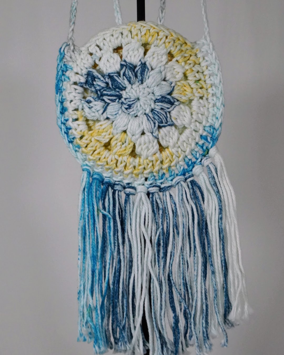 Handcrafted Crocheted Cotton 6-Inch Cross Body Toddlers Purse (6 inch fringe)