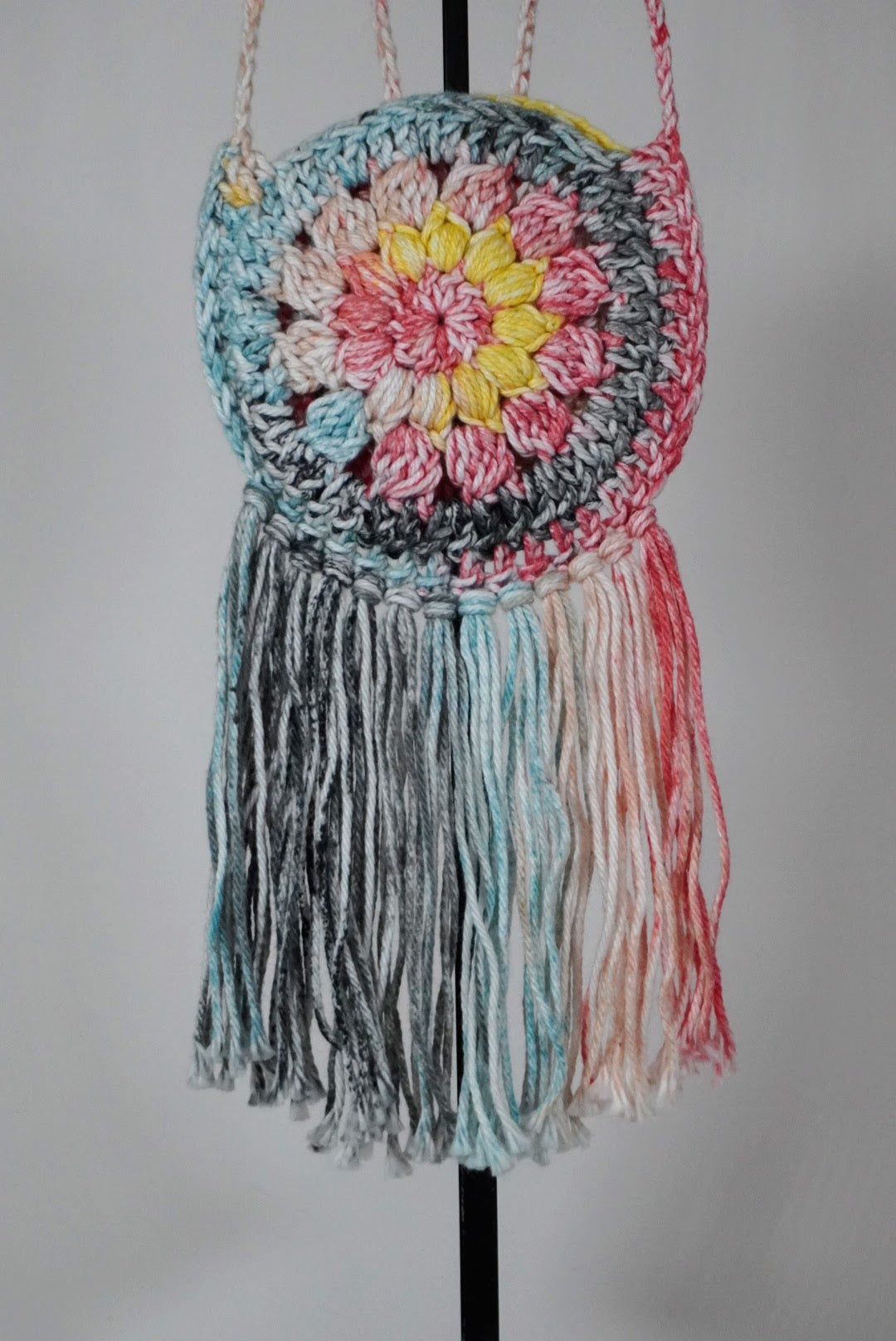 Handcrafted Crocheted Cotton 6-Inch Cross Body Toddlers Purse (6 inch fringe)
