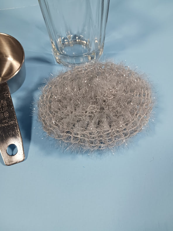 Handmade Knitted Kitchen Dish Scrubbies, (4 inches)