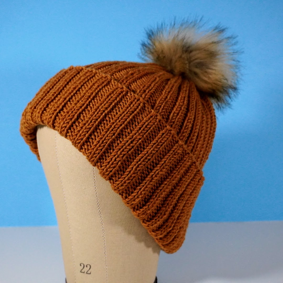 Merino Wool Blend Beanie Hat (Sienna color)