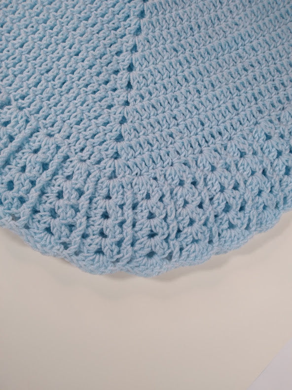 NEW Handmade Crochet Baby Blanket Afghan Boy (Blue)