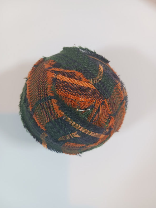 Handmade Fall Colors, 3-inch Farmhouse Rag Ball Bowl Basket Fillers (lot of 6)
